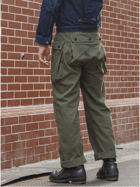 Bronson 13oz Heavyweight HBT Modified P-44 Pants Loose Trousers Cargo Pants W30